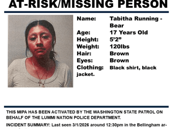 Missing person out of Bellingham