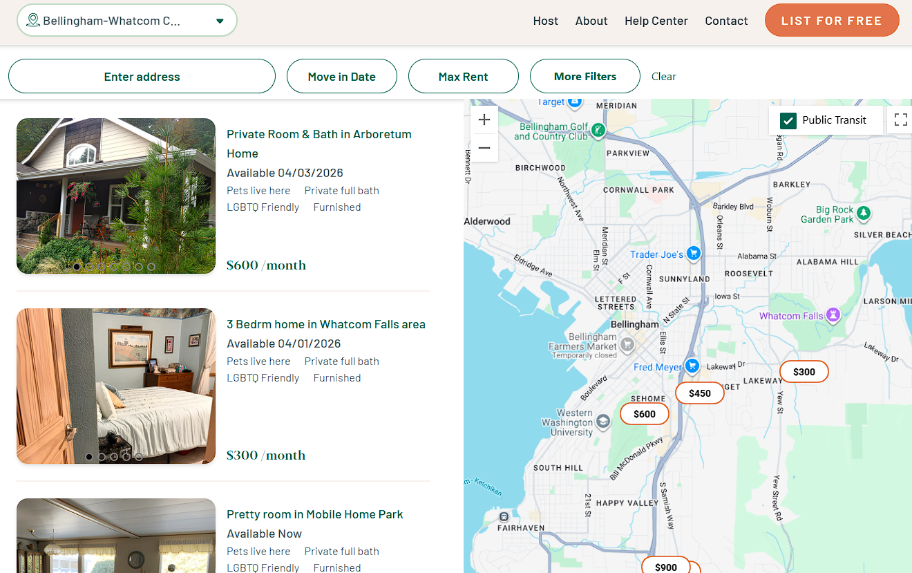 Bellingham Home Share online program (March 29, 2026).