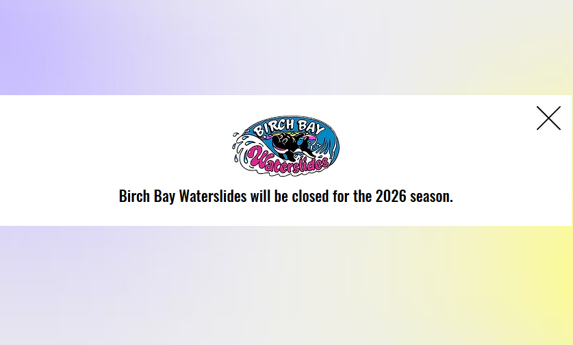 Screencap from the Birch Bay Waterslides website (May 5, 2026). Whatcom News