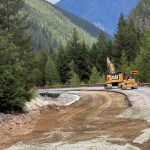Scene of work to repair 1 of several severely damaged sections of N Cascades Hwy (June 4, 2026). Source: WSDOT
