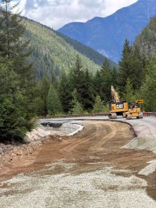 Scene of work to repair 1 of several severely damaged sections of N Cascades Hwy (June 4, 2026). Source: WSDOT