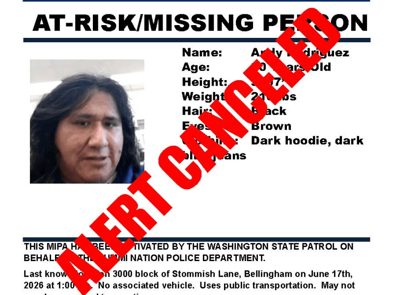 CANCELED: Missing person out of Bellingham
