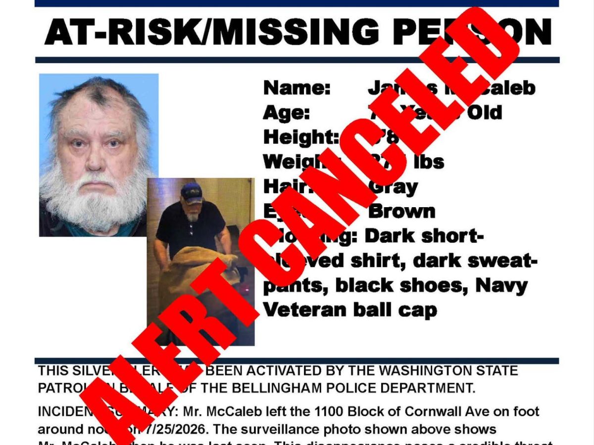 Canceled: Missing person out of Bellingham