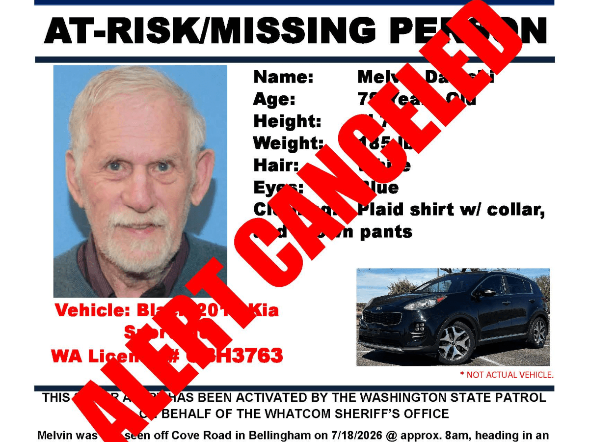 Canceled: Missing person out of Bellingham