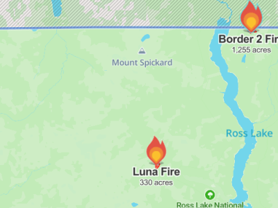 Border 2 and Luna wildfires remain active, growing in Whatcom County