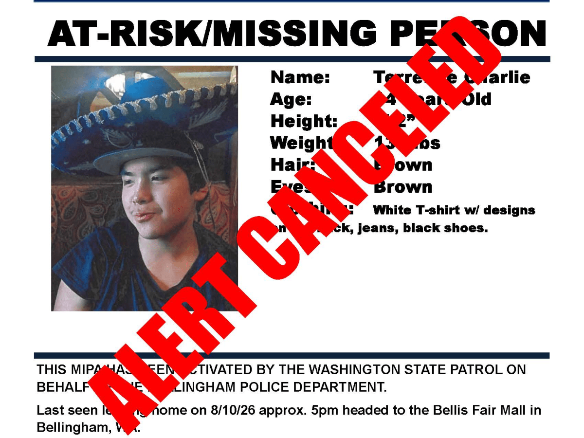 Canceled: Missing person out of Bellingham