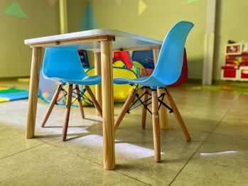 bright kids play area with modern furniture