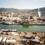 A view of the Georgia-Pacific mill, Colony Wharf, and Whatcom Waterway in 2003. Source: WA Department of Ecology