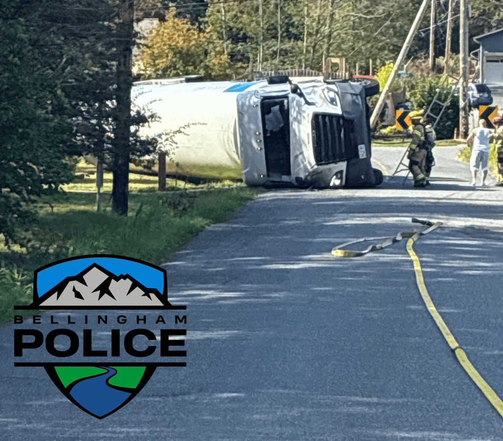 Updated: Overturned tanker truck closes Happy Valley road.